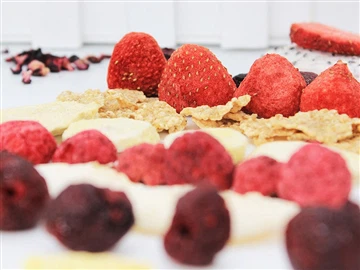 Zamrznjene sušene jagode in maline